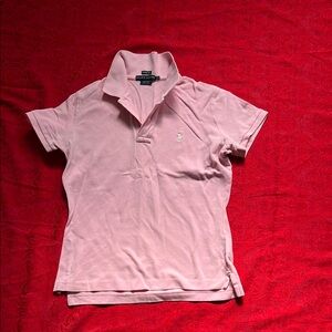 Polo Ralph Lauren Skinny Fit Polo Shirt Women L Pink Slim Fit Pony Logo